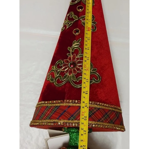 Pair 2019 Katherines Collection 24" Jeweled Cone Tree Christmas Wishes Holiday - Picture 8 of 11